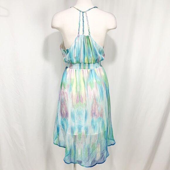 Anthropologie’s Charlie Jade Purple and Turquoise Tie Dye 100% Silk Dress XS - Picture 8 of 13